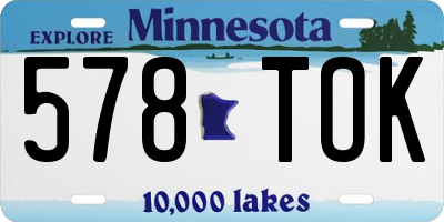 MN license plate 578TOK