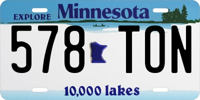 MN license plate 578TON