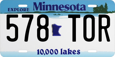 MN license plate 578TOR