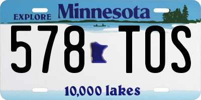 MN license plate 578TOS