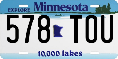 MN license plate 578TOU
