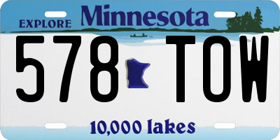 MN license plate 578TOW
