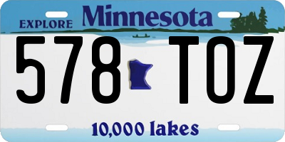 MN license plate 578TOZ