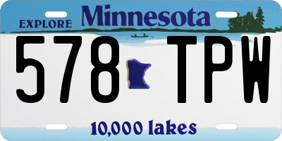 MN license plate 578TPW