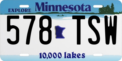 MN license plate 578TSW