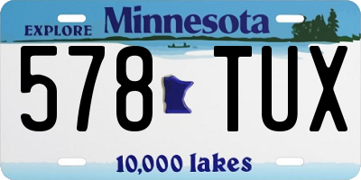 MN license plate 578TUX