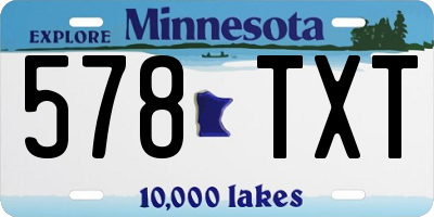 MN license plate 578TXT
