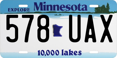 MN license plate 578UAX