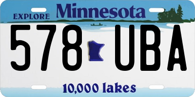 MN license plate 578UBA