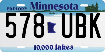 MN license plate 578UBK