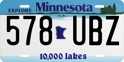 MN license plate 578UBZ