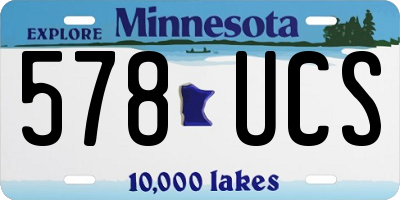 MN license plate 578UCS