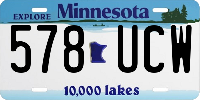 MN license plate 578UCW