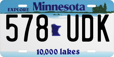 MN license plate 578UDK