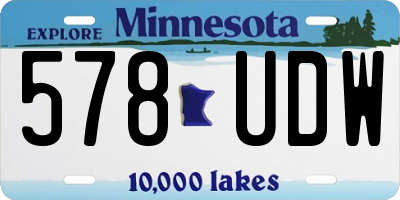 MN license plate 578UDW