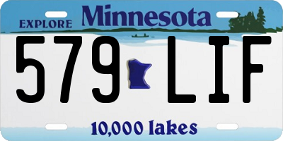 MN license plate 579LIF
