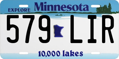 MN license plate 579LIR