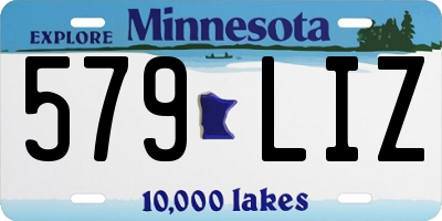 MN license plate 579LIZ
