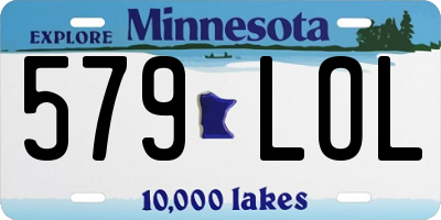MN license plate 579LOL