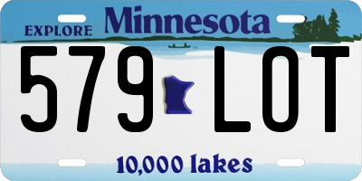 MN license plate 579LOT