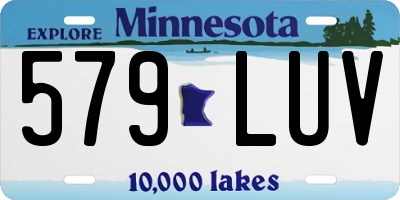 MN license plate 579LUV