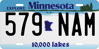 MN license plate 579NAM