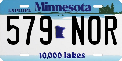 MN license plate 579NOR