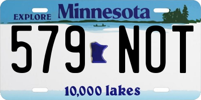 MN license plate 579NOT