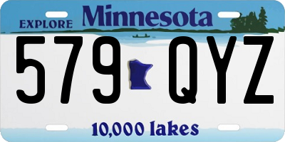 MN license plate 579QYZ