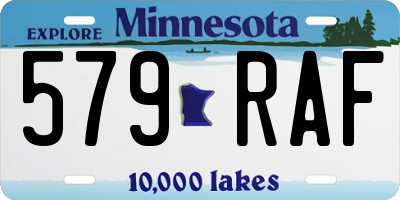 MN license plate 579RAF