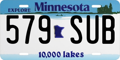 MN license plate 579SUB