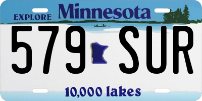 MN license plate 579SUR