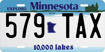 MN license plate 579TAX