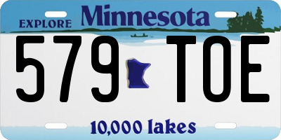MN license plate 579TOE