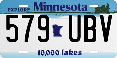 MN license plate 579UBV