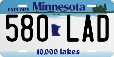 MN license plate 580LAD