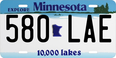MN license plate 580LAE