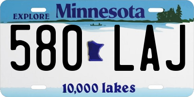 MN license plate 580LAJ