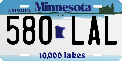 MN license plate 580LAL