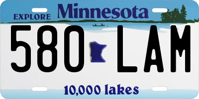MN license plate 580LAM