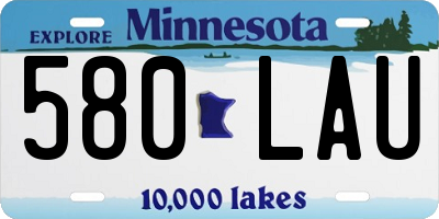 MN license plate 580LAU