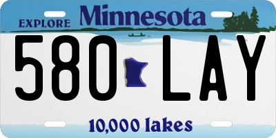 MN license plate 580LAY