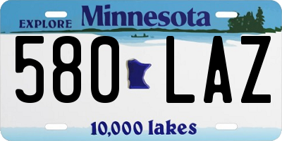 MN license plate 580LAZ