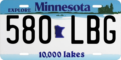 MN license plate 580LBG
