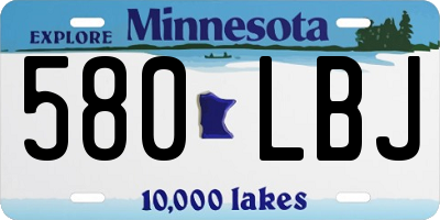 MN license plate 580LBJ