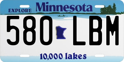 MN license plate 580LBM