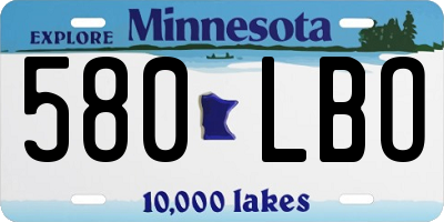 MN license plate 580LBO