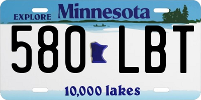 MN license plate 580LBT