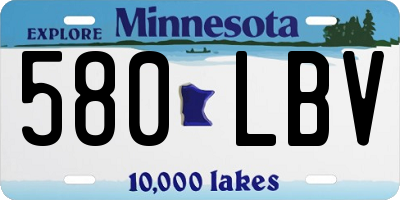 MN license plate 580LBV