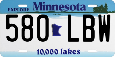 MN license plate 580LBW